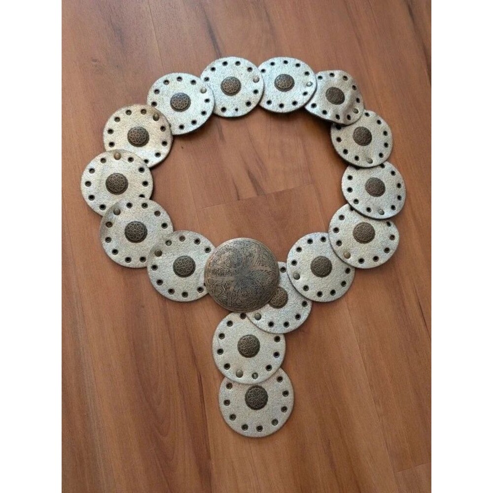 Gold/Silver Western Concho Disc Belt Y2K